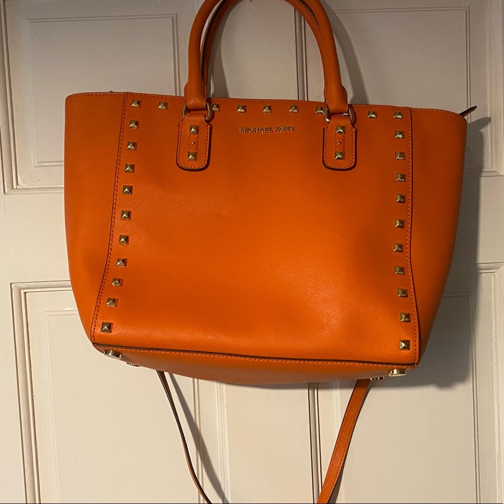 Orange Micheal Kors Tote